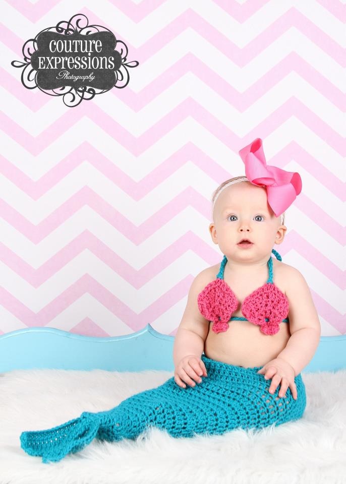 Mermaid Photography Prop Sizes From Newborn Up To 12-18 Months